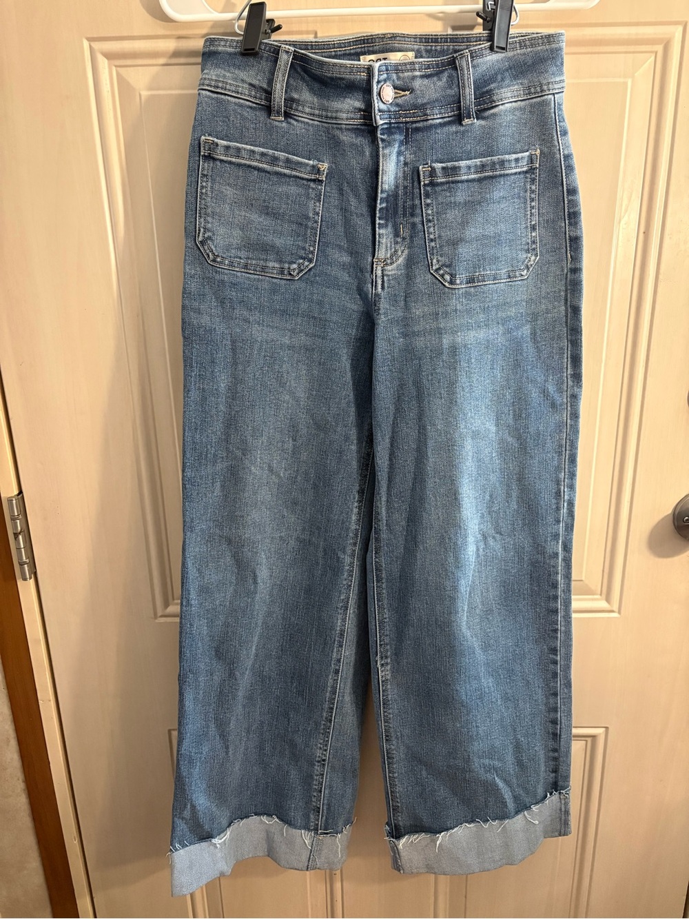 Oat New York Wide-Leg Crop Jeans Women’s 26  Denim Trendy Fold-Over